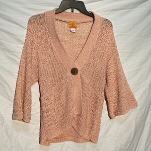 Ruby Rd. Blush Pink Knit Cardigan